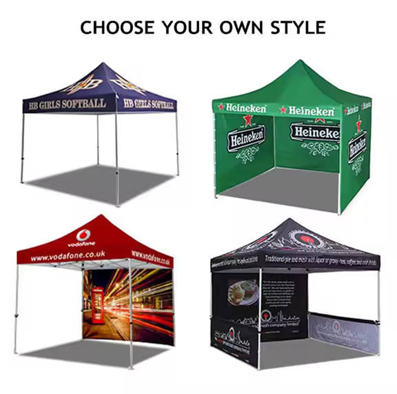 A canopy branding boosts brand visibility, provides shelter, and creates a professional, eye-catching presence at events, trade shows, and outdoor spaces.