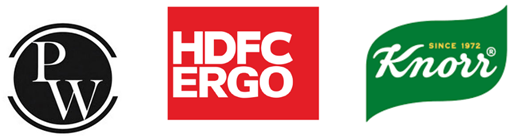 Logos of PhysicsWallah, HDFC ERGO, and Knorr, representing ed-tech, insurance, and FMCG sectors respectively.