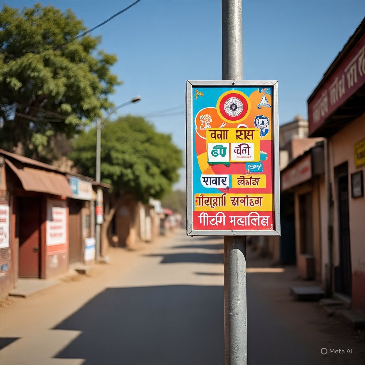 Branded pole kiosk display by one of the leading Pole Kiosk Advertising Companies in Rajasthan, strategically placed on a busy urban street for maximum local visibility.