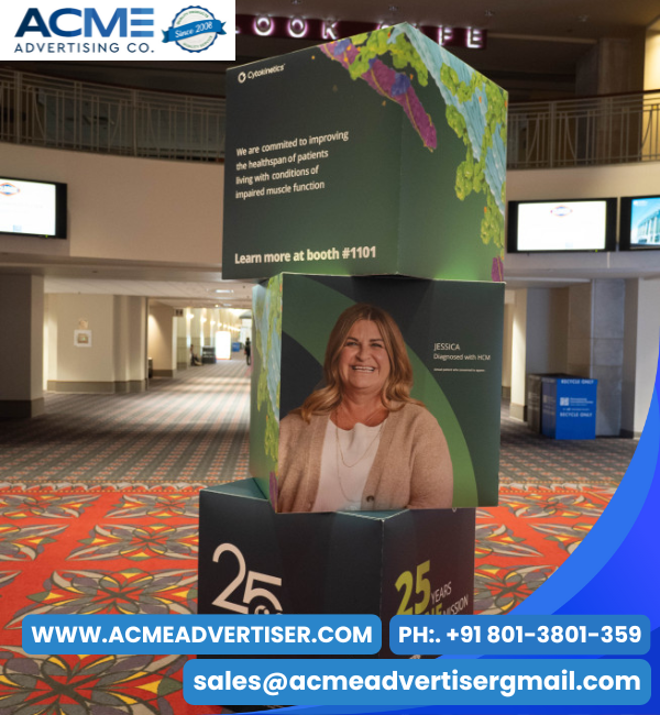 Perfect for retail counters and event setups, Acme’s cube boxes create a modern and professional look that draws customer attention instantly