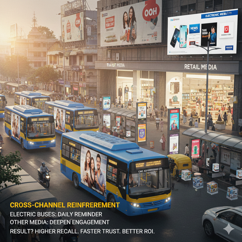 Hyderabad Electric Bus Advertising, electric bus branding solutions in Hyderabad.
