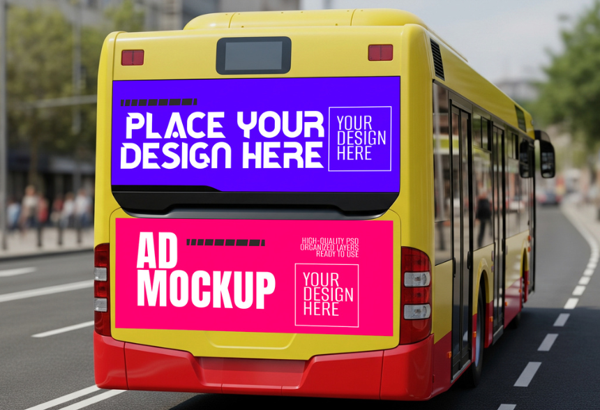 Electric bus branding used by brands to combine offline advertising with digital marketing