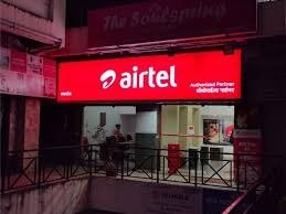 Glow Sign Board Advertising displaying an illuminated Airtel retail outlet sign for consistent brand recall