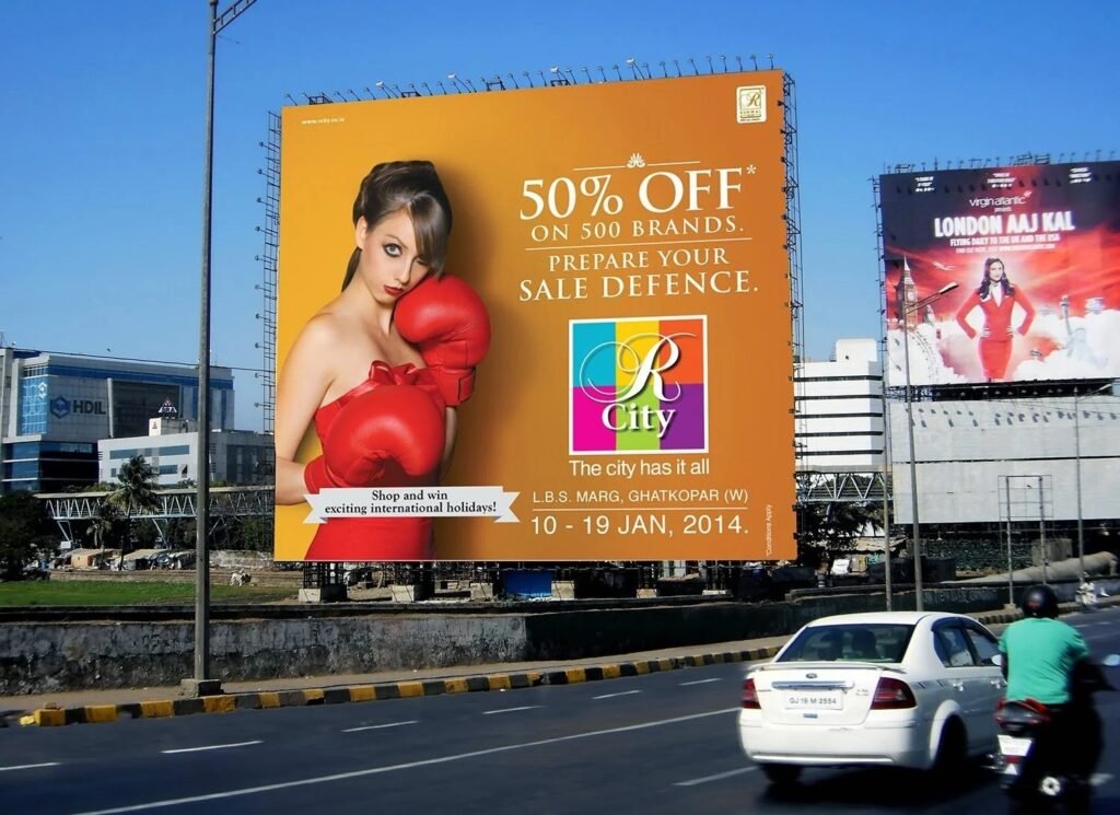 Billboard advertising services driving retail promotions through high-impact outdoor visuals