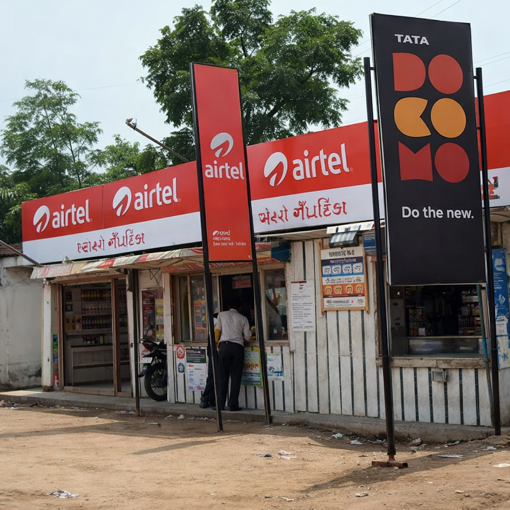 Telecom outlet signage produced by a Non-Lit Board Advertising Company to strengthen walk-in visibility