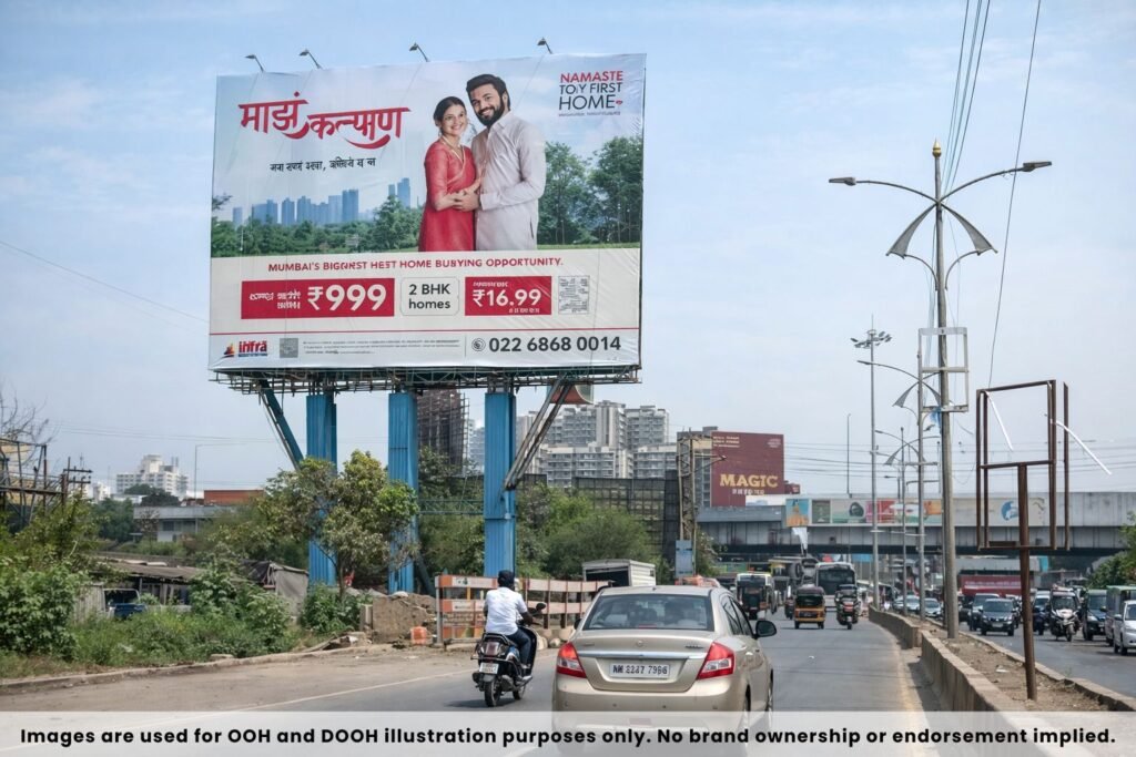 Hoarding Advertising in Kochi highlighting housing project offers at a prime traffic junction