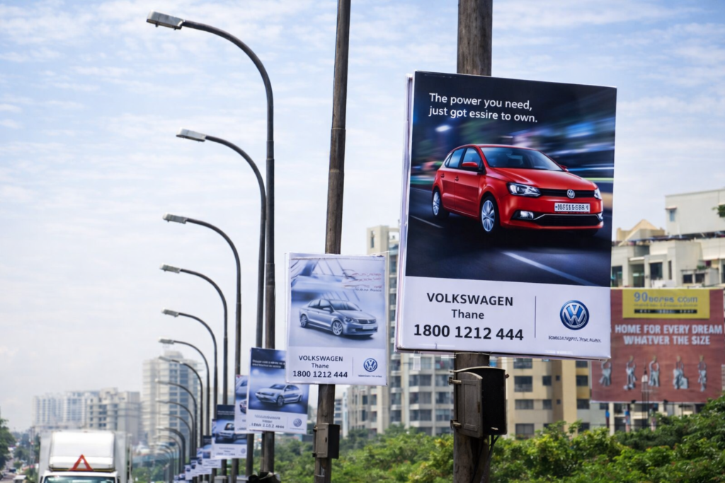 Pole kiosk advertising in Delhi NCR by ACME Advertising