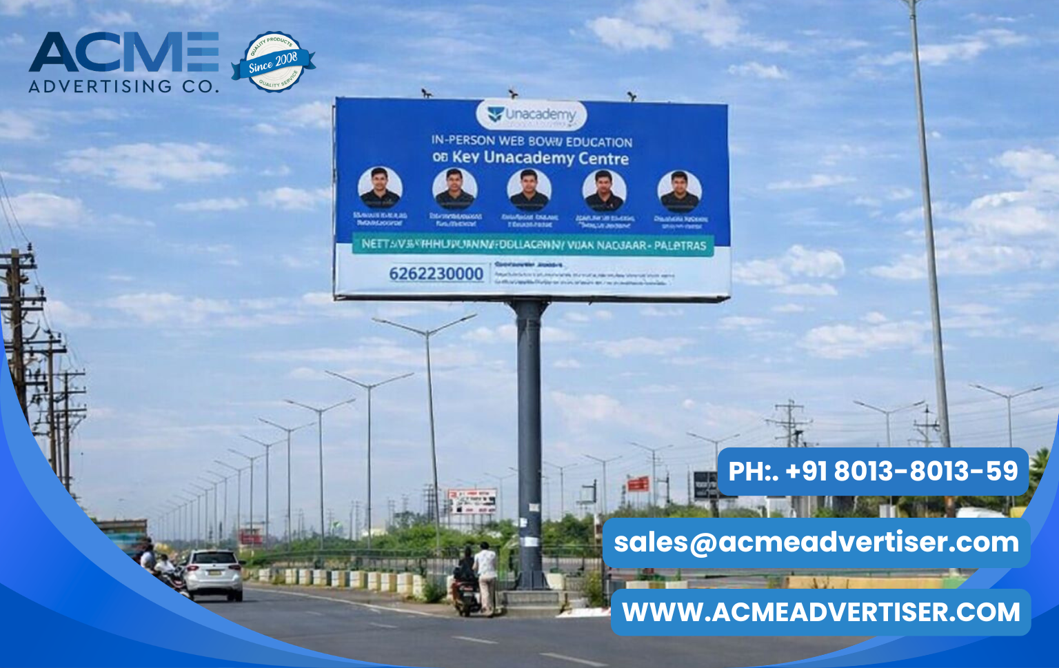 Unipole branding on highway by ACME Advertising