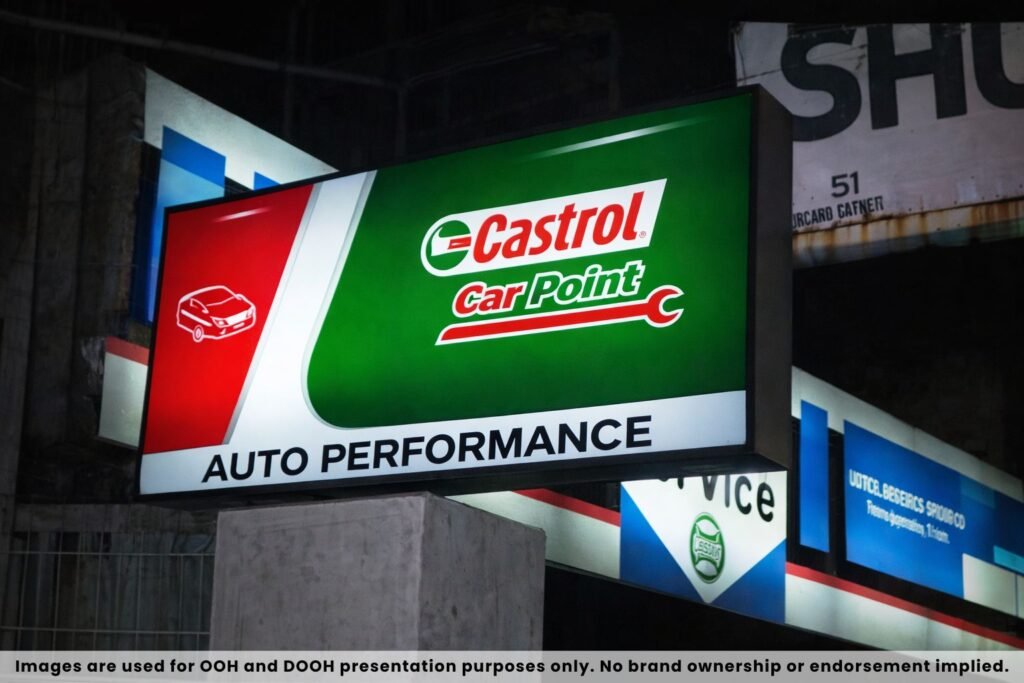 glow sign board automobile service center signage acme advertising